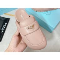 Prada Soft padded nappa leather sabots 1S084N Nude 2023