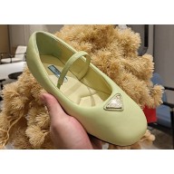 Prada Soft padded nappa leather ballerinas 1F122N Pale Green 2023