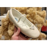 Prada Soft padded nappa leather ballerinas 1F122N White 2023
