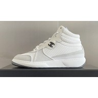 Chanel CC Logo High Top Sneakers Fabric and Suede Calfskin 02 2023
