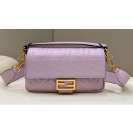 Fendi Nappa Leather Medium Baguette Bag Lilac 2023