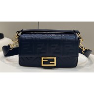 Fendi Nappa Leather Medium Baguette Bag Roayl Blue 2023