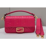 Fendi Nappa Leather Medium Baguette Bag Fuchsia 2023