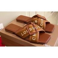 Christian Louboutin Crossimule Sandals Brown 2023