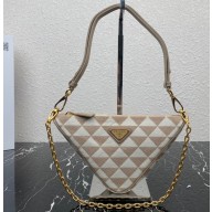 Prada Embroidered fabric Mini bag 1BC543 Apricot 2023