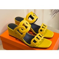 Hermes Figari 55 sandals with Chaine d'Ancre straps Yellow