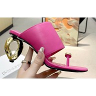 JW Anderson Gold chain link Heel 7.5cm Diamond Thong-Toe Leather Sandals Fuchsia 2023