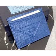 Prada Saffiano leather card holder 2MC223 Embossed triangle logo Blue 2023