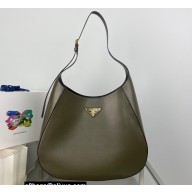 Prada Cleo leather shoulder Bag 1BC181 Dark Green 2023