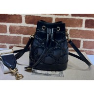 Gucci GG Matelassé bucket bag 728231 Black