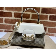 Gucci Horsebit 1955 mini bag 703848 GG Canvas White