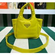 Prada Small padded Soft nappa-leather bag 1BA359 Yellow 2023