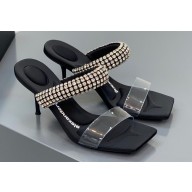 Alexander Wang Heel 7.5cm Julie Slide Sandals In Crystal and PVC 2023