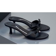 Alexander Wang Heel 5cm Dahlia Bow Sandals In Satin Black 2023