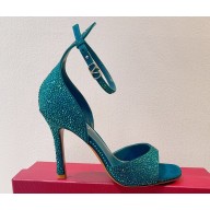 Valentino Suede Tan-Go sandals with Crystals 04 2023