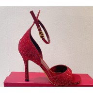Valentino Suede Tan-Go sandals with Crystals 09 2023