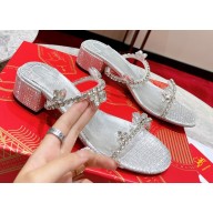 Christian Louboutin Heel 4.5cm Just Queen Mules Sandals Silver