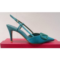 Valentino Satin Crystals VLogo Signature slingback pumps 06 2023