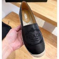 Prada Hemp Espadrilles Leather Black 2023