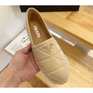 Prada Quilted Nappa Leather Espadrilles Beige 2023