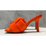 Bottega Veneta Padded Intreccio leather Patch Heel Mules Orange 2023