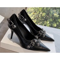 Balenciaga Heel 9cm Cagole Pumps in Arena lambskin Black 2023