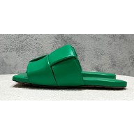Bottega Veneta Padded Intreccio leather Patch Flat Mules Green 2023