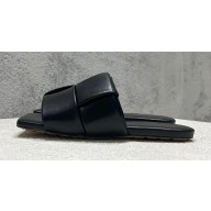 Bottega Veneta Padded Intreccio leather Patch Flat Mules Black 2023