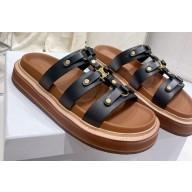 Celine Slides Tippi In Calfskin Black 2023