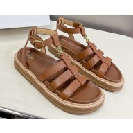Celine TRIOMPHE Sandals In Calfskin Brown 2023