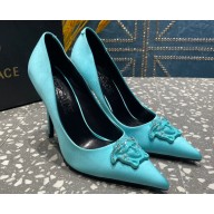 Versace Heel 9.5cm La Medusa Pumps Satin Turquoise Green 2023