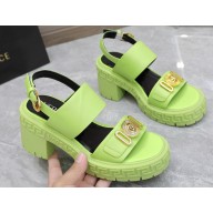 Versace Heel 8cm Medusa Biggie Sandals Green 2023