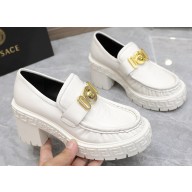 Versace Heel 8cm Medusa Biggie Loafers White 2023