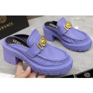 Versace Heel 8cm Medusa Biggie Loafers Mules Lilac 2023