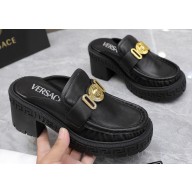 Versace Heel 8cm Medusa Biggie Loafers Mules Black 2023