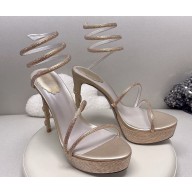 Rene Caovilla platform 13.5cm Margot crystal Sandals Satin 03