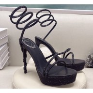 Rene Caovilla platform 13.5cm Margot crystal Sandals Satin 02
