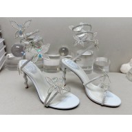 Rene Caovilla Heel 9.5cm Margot crystal Sandals butterflies White