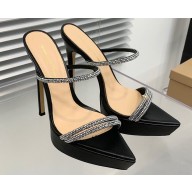 Gianvito Rossi Heel 13cm Platform 3.5cm CANNES Sandals Black with crystals 2023