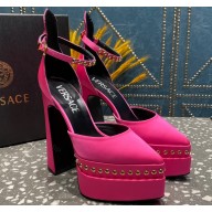 Versace Heel 15.5cm Platform 5.5cm Aevitas Pointy stud Pumps Satin Fuchsia 2023