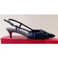 Valentino Crystal VLogo Signature Sequin slingback pumps 06 2023