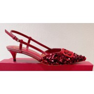 Valentino Crystal VLogo Signature Sequin slingback pumps 07 2023
