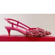 Valentino Crystal VLogo Signature Sequin slingback pumps 08 2023