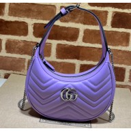 Gucci GG Marmont half-moon-shaped mini bag ‎699514 Lilac 2023