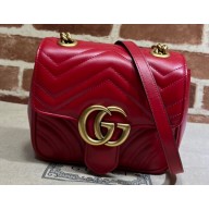 Gucci GG Marmont mini shoulder bag ‎739682 Red 2023