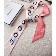 Chanel Silk Twill Slim Bandeau Scarf 6x120cm 01 2023
