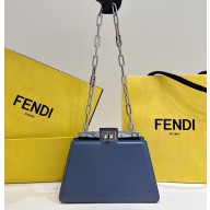 Fendi leather Peekaboo Cut Petite bag Blue 2023