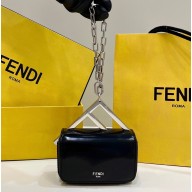 Fendi leather Nano Bag F bag Black 2023
