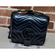Gucci GG Marmont matelassé mini shoulder bag ‎‎739681 Black 2023