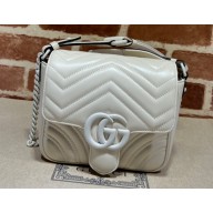 Gucci GG Marmont matelassé mini shoulder bag ‎‎739681 White 2023